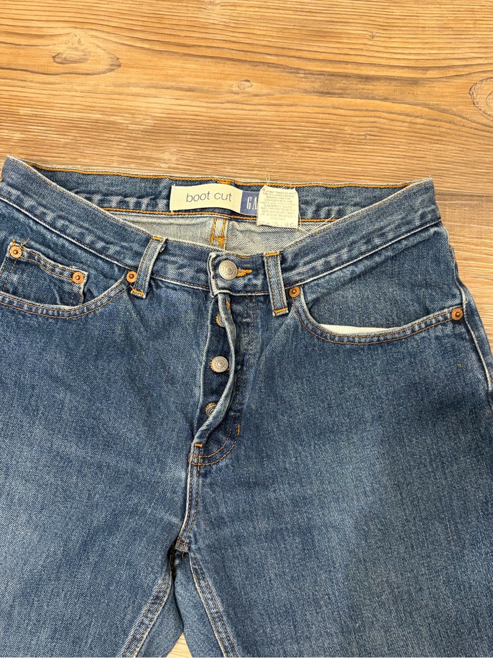 Vintage Gap Y2K bootcut 2002 button fly 6 regular frayed hem great condition - Picture 7 of 14